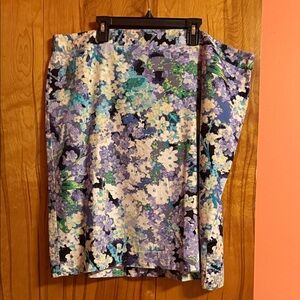 Van Heusen Floral Midi Skirt - Blue, Purple, Green